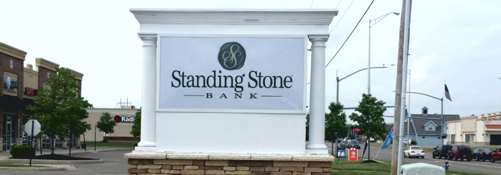 standing stone side sign